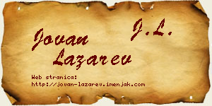Jovan Lazarev vizit kartica